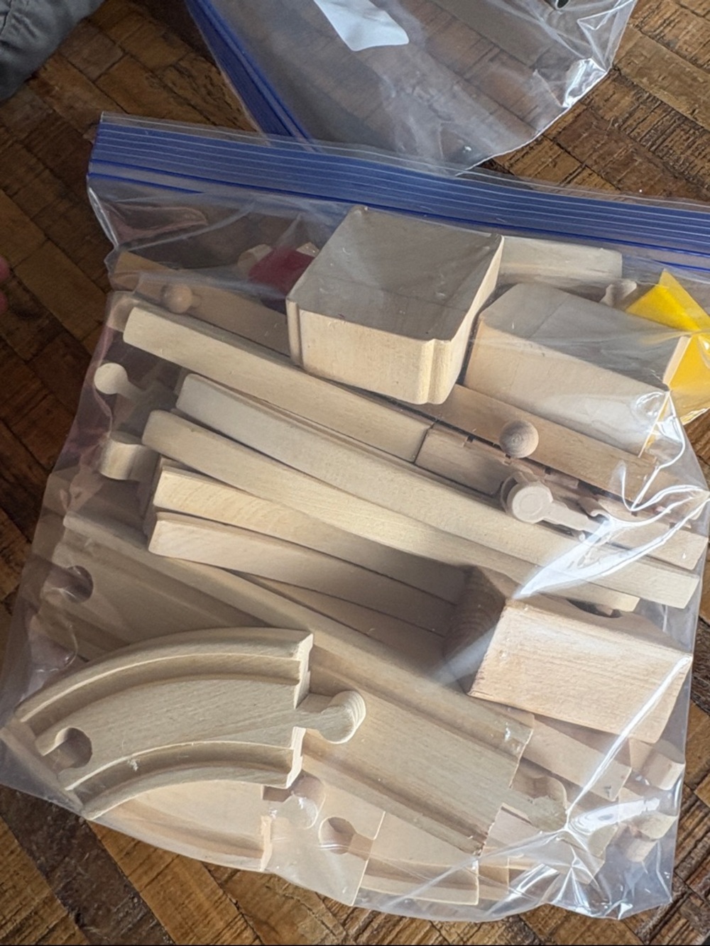 Wooden Train Track Set Pieces - Natural